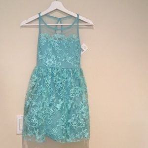 Blue teal formal dress